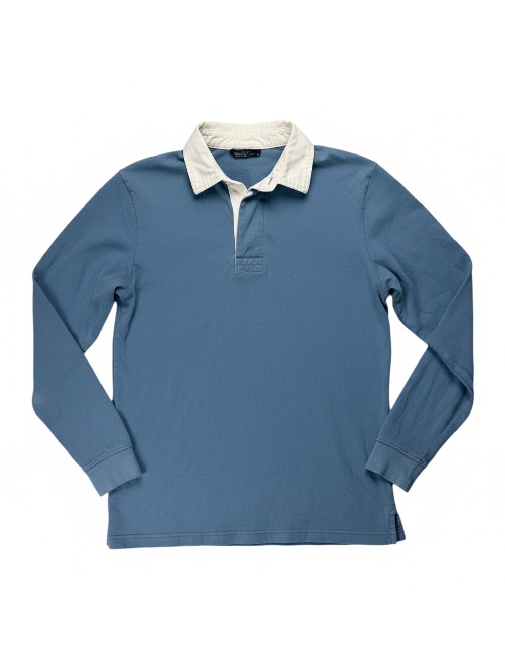 Long Sleeve Polo Shirt Mens Medium Clean Minimal Style Folk Size 3